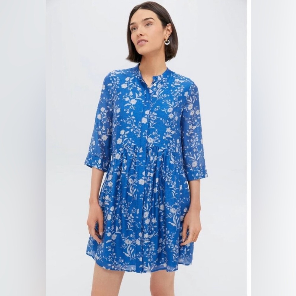 TUCKERNUCK LIMOGES FLORAL ROYAL SHIRT DRESS XXL -NEW WITH TAGS